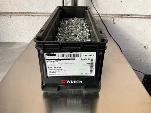 Würth 10,97 kg Prigioniero esagonale M6 x 35 in contenitore impilabile