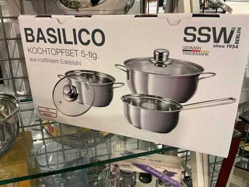 SSW Basilico 6-piece cooking pot set+24 piece cutlery