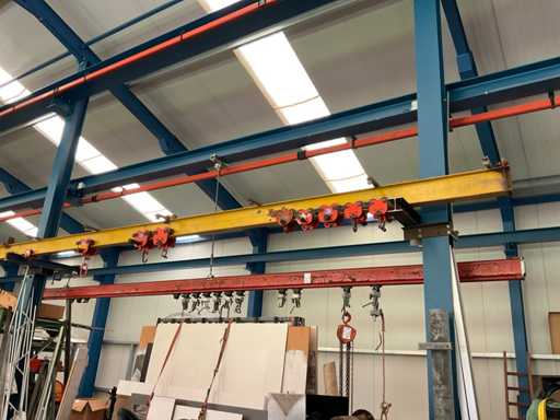 Poutre en acier avec 10 chariots