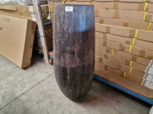 Pot de palmier de fumier noir - Évidé en vase - Décoratif