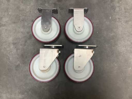 Ensemble (4 pièces) Roues pivotantes et fixes Ø 20 cm