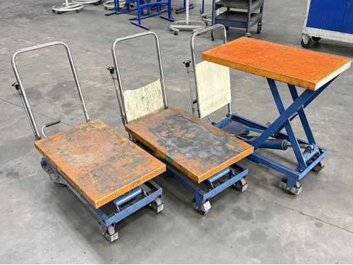   3 scissor pallet trucks