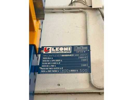 2016 LEONI SISMO Cantilever shelving without content(2200 depth), 7 pylons 