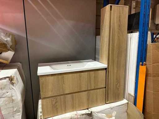 Badezimmermöbel mit 80 cm Satz und Säulenschrank