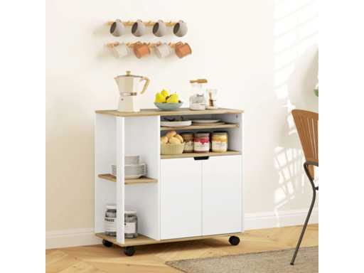Rolling Kitchen Cart with Storage Space