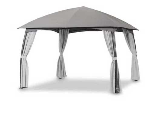 Leco – Pavillon Milena 330 × 330 × 270 cm – Pavillon mit Seitenpaneelen – Hellgrau
