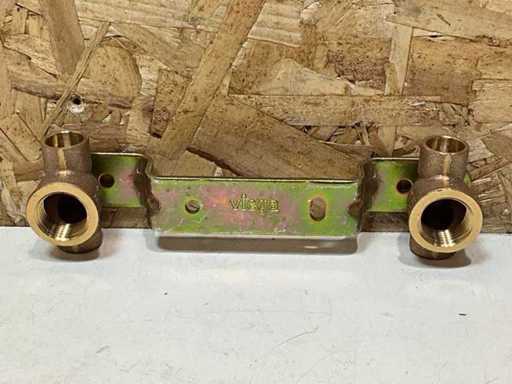 Viega Muurplaatbeugel gebogen soldeer 15mmx1/2"bn. HoH 150mm doorlopend (6x)