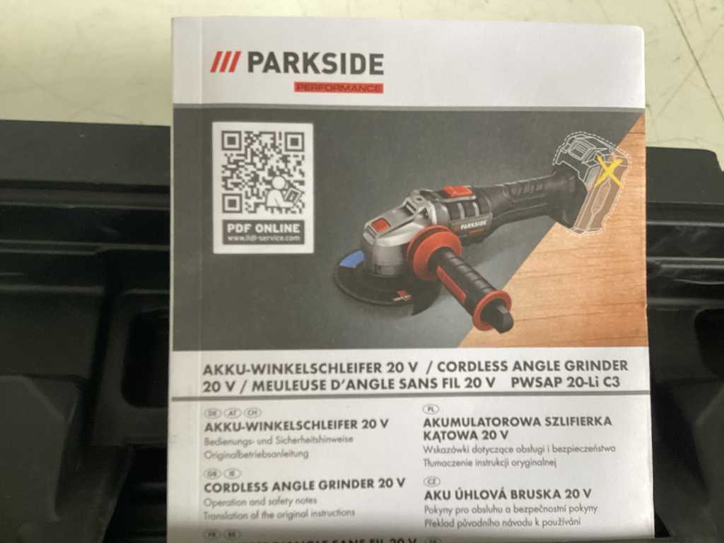 PARKSIDE PERFORMANCE® Cordless Angle Grinder PWSAP 20-Li C3