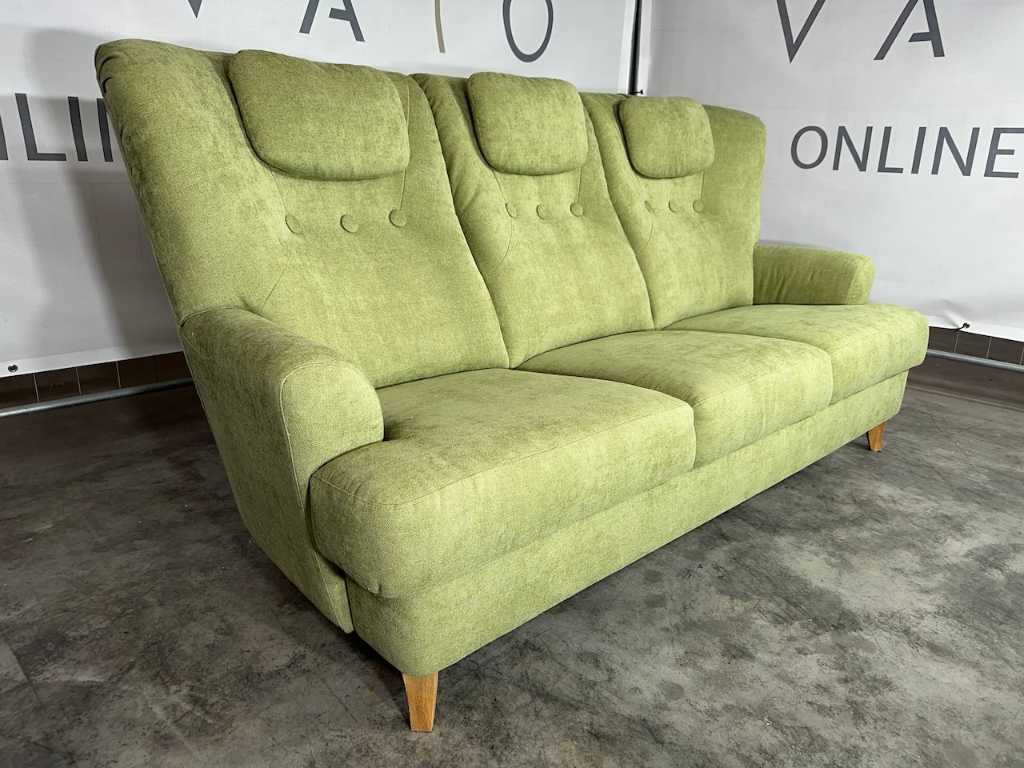 Hjort Knudsen - 3-seater sofa, lime green fabric, wooden legs
