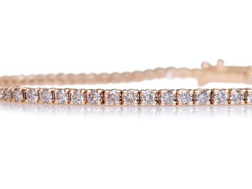 Bracelet de luxe en diamant rose naturel très rare de 2,03 carats