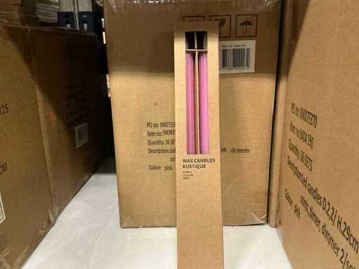 Lot Led Candles woskowy różowy żebro ø2,2xH29cm 2/zestaw (180x)