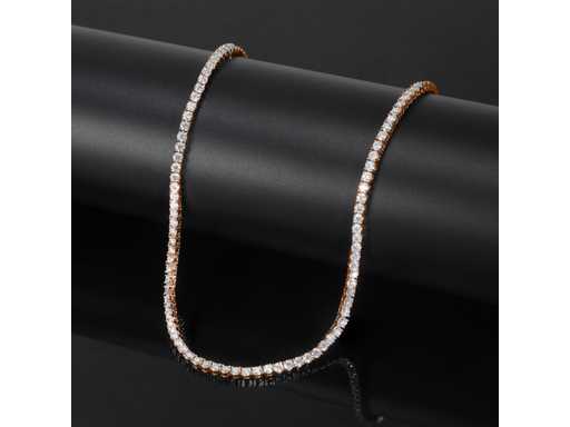 Tennis necklace rose gold sterling silver