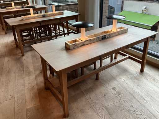 Hutten - Restauranttafel met marmeren opbouw & verlichting (2x)