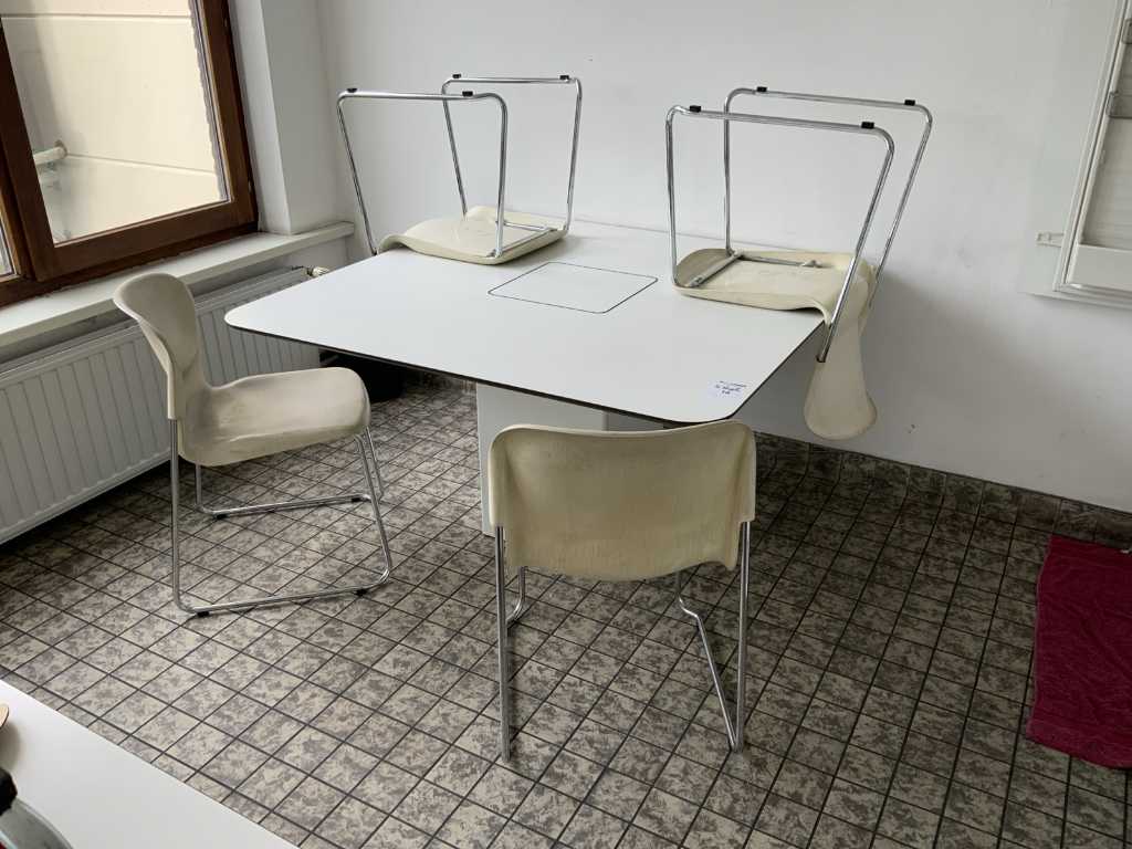 Canteen table with 4 chairs