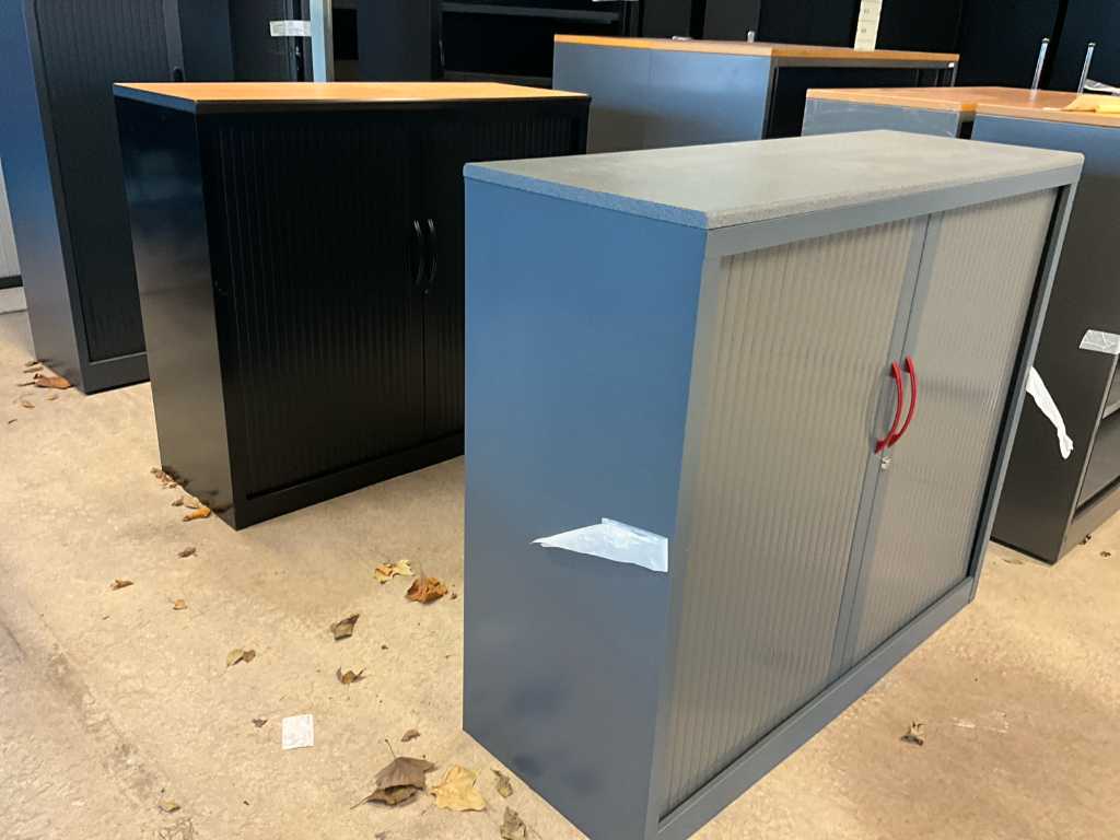 2 various half-height metal filing cabinets