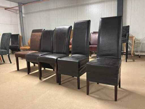 Diverses chaises de salle à manger en cuir (5x)