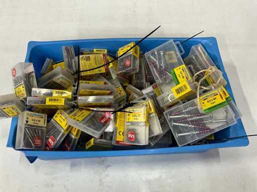 Rotadrill Assorti diverse schroeven RVS en verzinkt (100x)