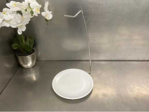 Porte-brochette en acier inoxydable avec plaque (20x)