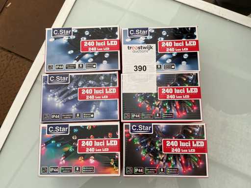 C.Star. Schutzart IP44. Innen- / Außenbereich, Weihnachts-LED-Beleuchtung. (6-fach)