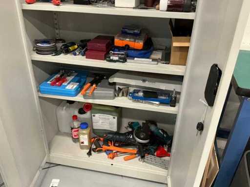 Partij handgereedschap en divers met Manitan werkplaatskast