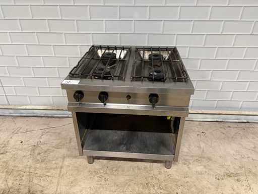 Cuisinière à gaz en acier inoxydable à 4 brûleurs