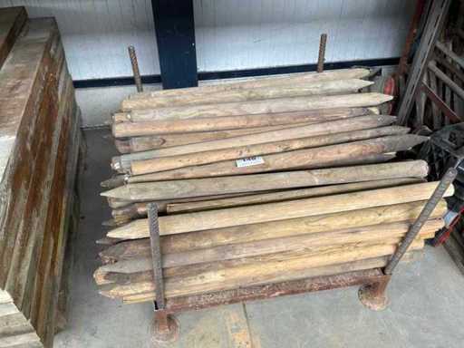 Batch of wooden garden posts