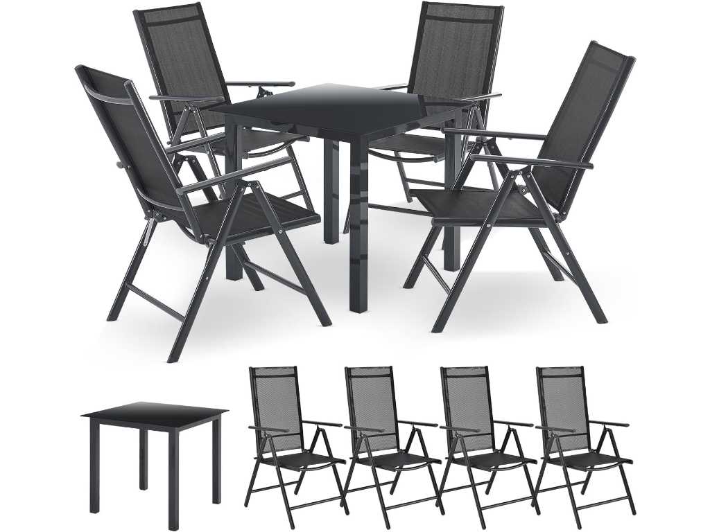 Milano Aluminium Garden Furniture 4+1 – 4 chairs