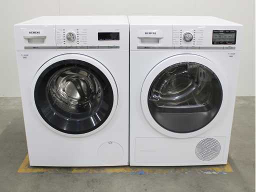 Pralka Siemens iQ700 iSensoric aquaStop oraz suszarka pojemnościowa Siemens iQ800 iSensoric selfCleaning