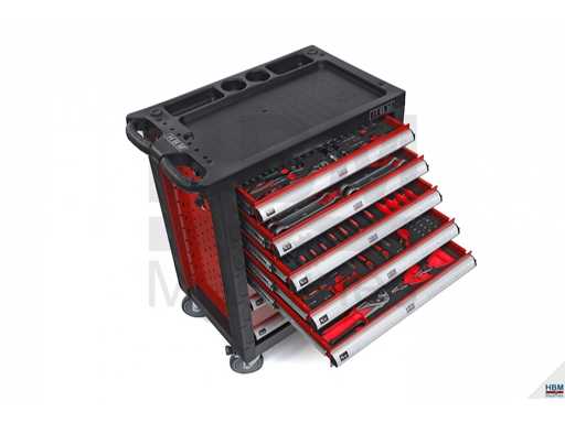 HBM HBM 196 RED Tool Trolley Filled