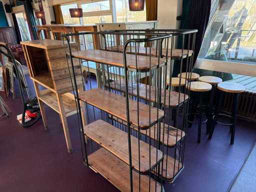 Industriële kast / displayrek (2x)