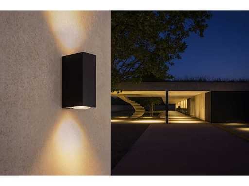 20 x Luce da parete esterna – GU10 – Rettangolo – Doppia Luce – IP65 – Nero