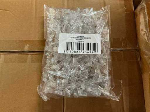 Partij Clip Pendant Plastic 8x40mm transparent (1040x)