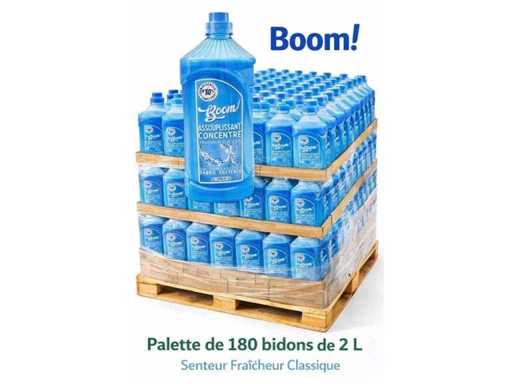 Palette of 180 cans of 2 L concentrated fabric softener with fresh scent 