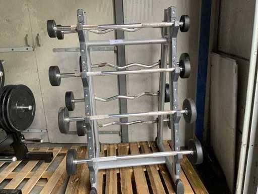 Gym80 barbell set 8 stuks stang met rek Krachtstation