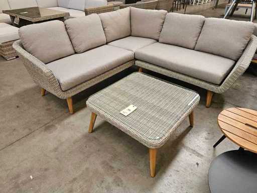 Garden Prestige - Hoeklounge Set Mirlano HDPE Wicker met Kussens Olefin