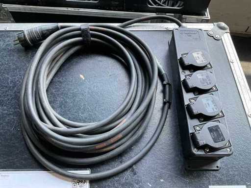 Schuko 230 V verdeel 25 meter outdoor (2x)