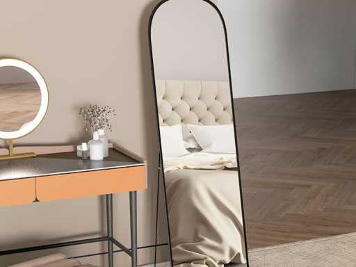 Moderne boogspiegel, 50 x 170 cm - Zwart