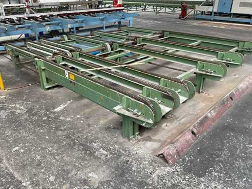 Convoyeur à chaîne de cotron avec table de levage