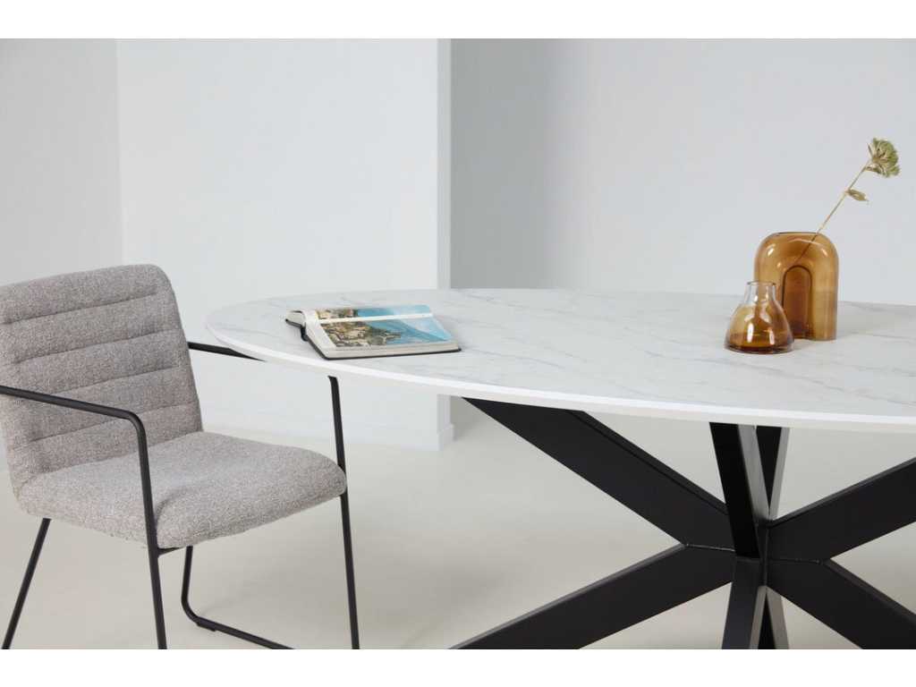 1 x Table en marbre blanc massif