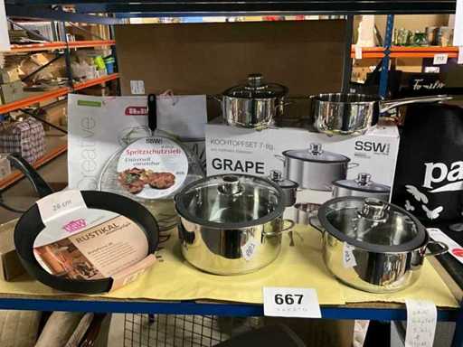 Set di pentole da cucina 7 pezzi SSW + accessori