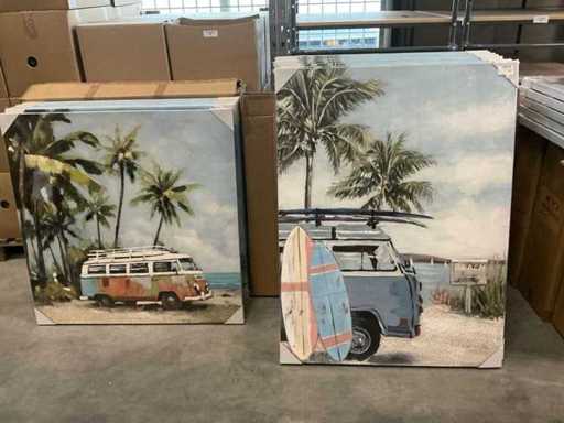 Partij schilderijen 90x120cm & 100x100cm (25x)