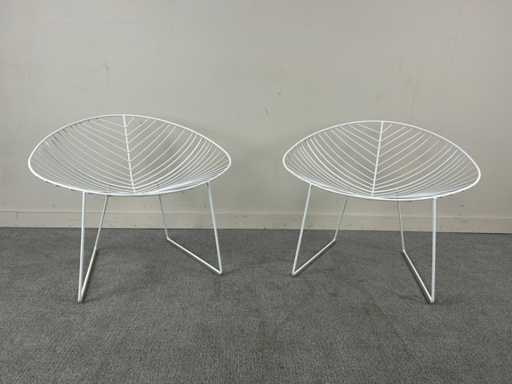 Chaise seau - Chaise de salle d’attente (2x)