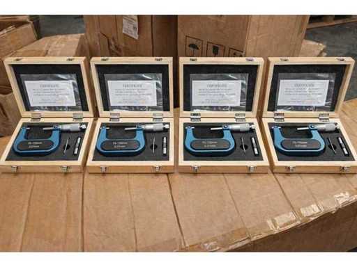 FREUTEK SDM0052 4x mikrometry zewnętrzne 75-100mm x 0,01