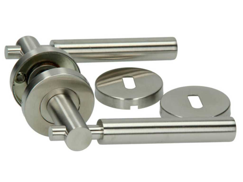 Yale - Iliad - door handle set on rosette ø52 mm stainless steel (4x)