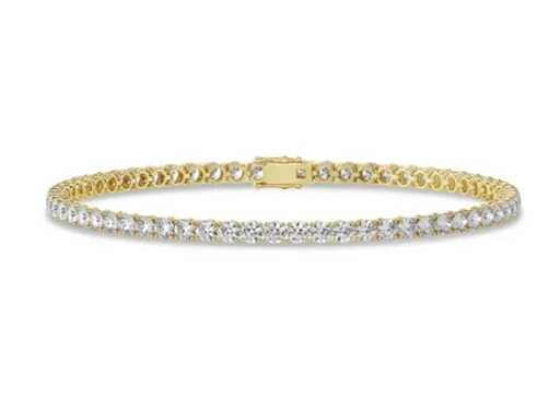 Bracciale tennis in oro giallo 18 carati con diamanti da 3,46 ct
