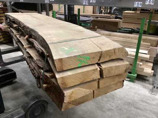 Oak European block / 2.50m long / diameter ca. max 65cm / sawn in max 90mm / 4 planks / dry air-dried