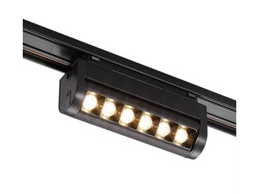Spot LED sur rail magnétique 48V - 12W - Noir - Alfa (x4)