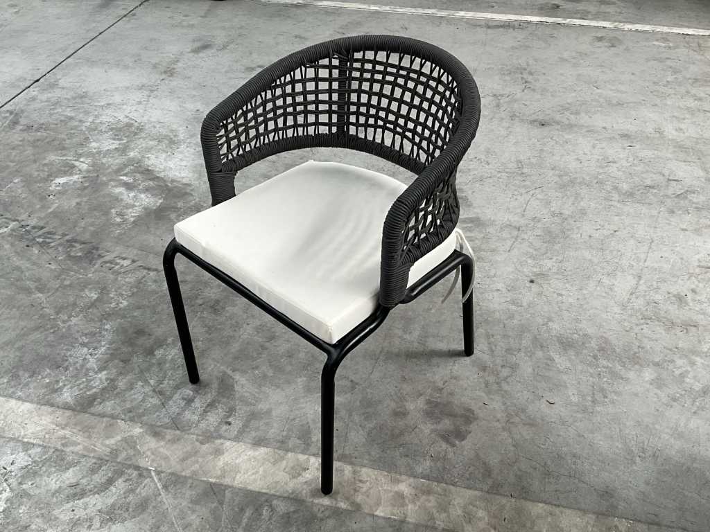 6x Alu side chair LIV•OUT Stripe