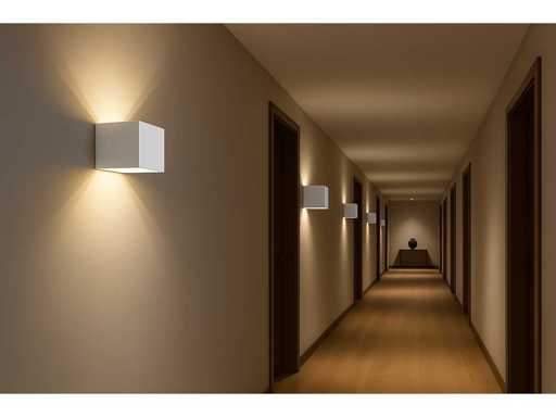 20 x Luce da parete – LED bidirezionale – Cubo – 2 x 5W – Bianco