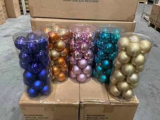 Partij diverse kerstballen unbreakable&seamless D7cm 24/tube (64 tubes)